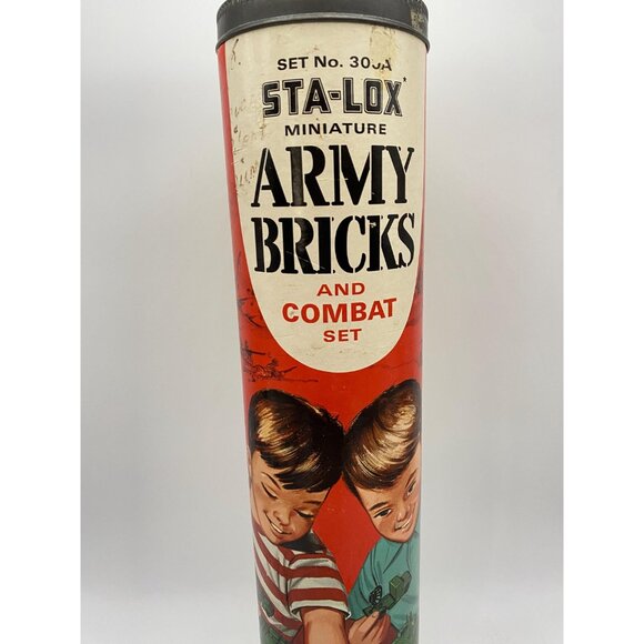 Vintage Sta-Lox Miniature Army Brick Set - Picture 2 of 8